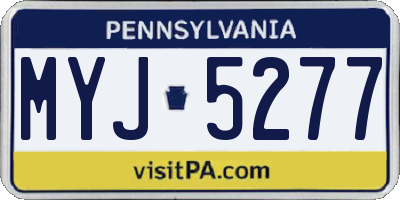 PA license plate MYJ5277