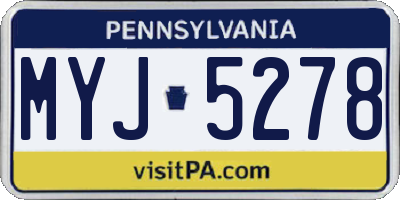 PA license plate MYJ5278