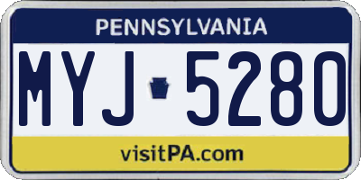 PA license plate MYJ5280
