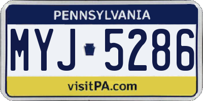 PA license plate MYJ5286