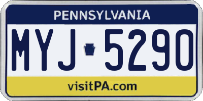 PA license plate MYJ5290