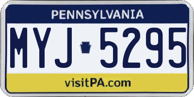PA license plate MYJ5295