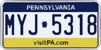PA license plate MYJ5318