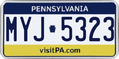 PA license plate MYJ5323
