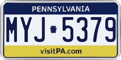 PA license plate MYJ5379