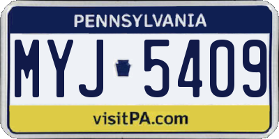 PA license plate MYJ5409