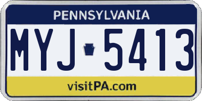 PA license plate MYJ5413