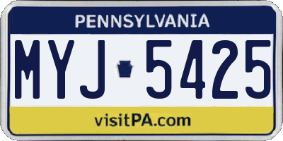 PA license plate MYJ5425