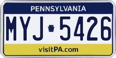 PA license plate MYJ5426