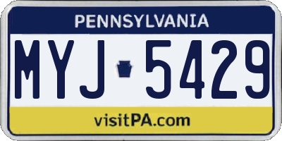 PA license plate MYJ5429