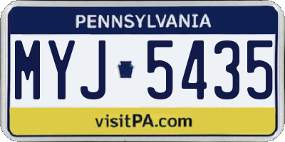 PA license plate MYJ5435