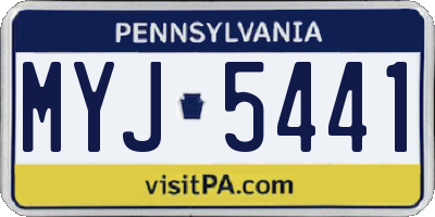 PA license plate MYJ5441