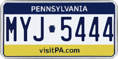 PA license plate MYJ5444