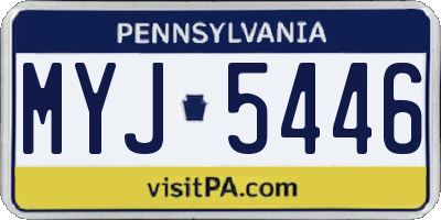 PA license plate MYJ5446