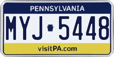 PA license plate MYJ5448