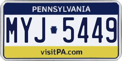 PA license plate MYJ5449