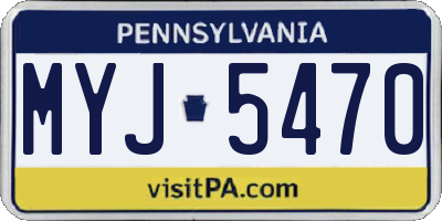 PA license plate MYJ5470