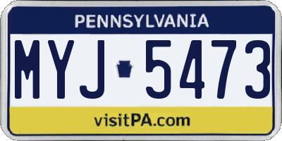 PA license plate MYJ5473
