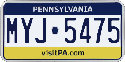 PA license plate MYJ5475