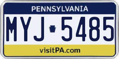 PA license plate MYJ5485