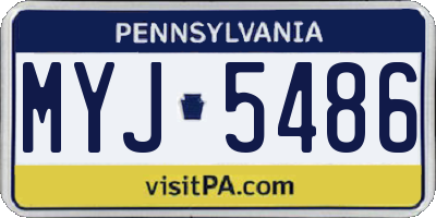 PA license plate MYJ5486