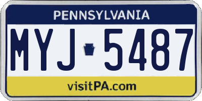 PA license plate MYJ5487