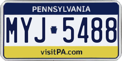 PA license plate MYJ5488