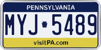 PA license plate MYJ5489