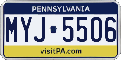 PA license plate MYJ5506
