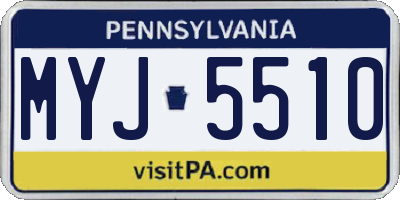 PA license plate MYJ5510