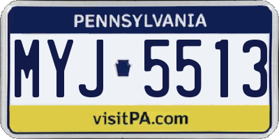 PA license plate MYJ5513