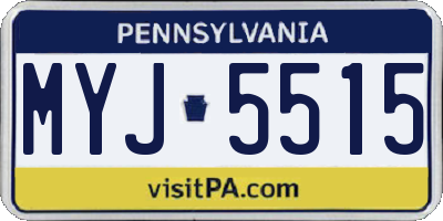 PA license plate MYJ5515