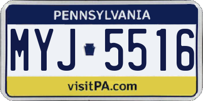 PA license plate MYJ5516