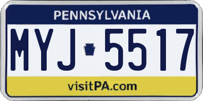 PA license plate MYJ5517