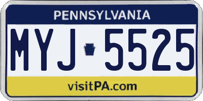 PA license plate MYJ5525