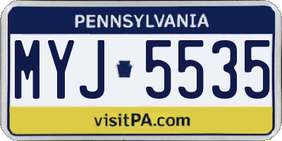PA license plate MYJ5535