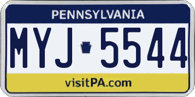 PA license plate MYJ5544