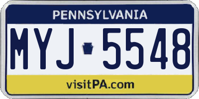 PA license plate MYJ5548