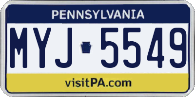 PA license plate MYJ5549