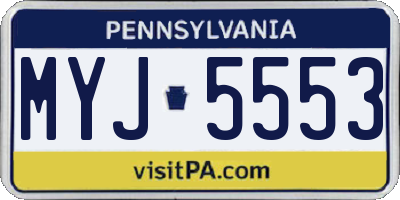 PA license plate MYJ5553