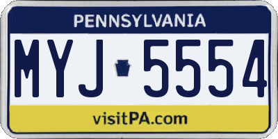 PA license plate MYJ5554