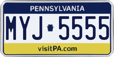 PA license plate MYJ5555