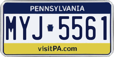 PA license plate MYJ5561
