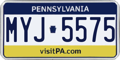 PA license plate MYJ5575