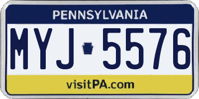 PA license plate MYJ5576
