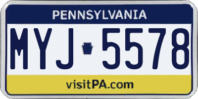 PA license plate MYJ5578