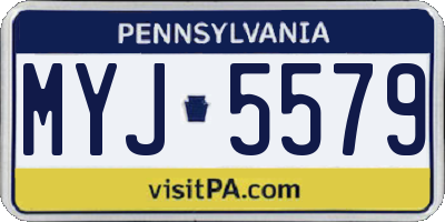 PA license plate MYJ5579