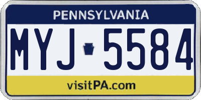 PA license plate MYJ5584