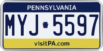 PA license plate MYJ5597