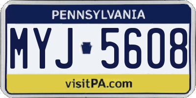 PA license plate MYJ5608
